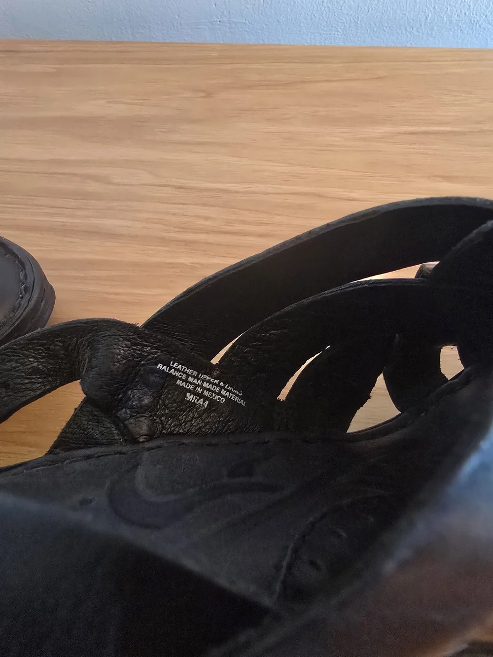 Born Black interwoven Leather Wedge Sandals - NWOB